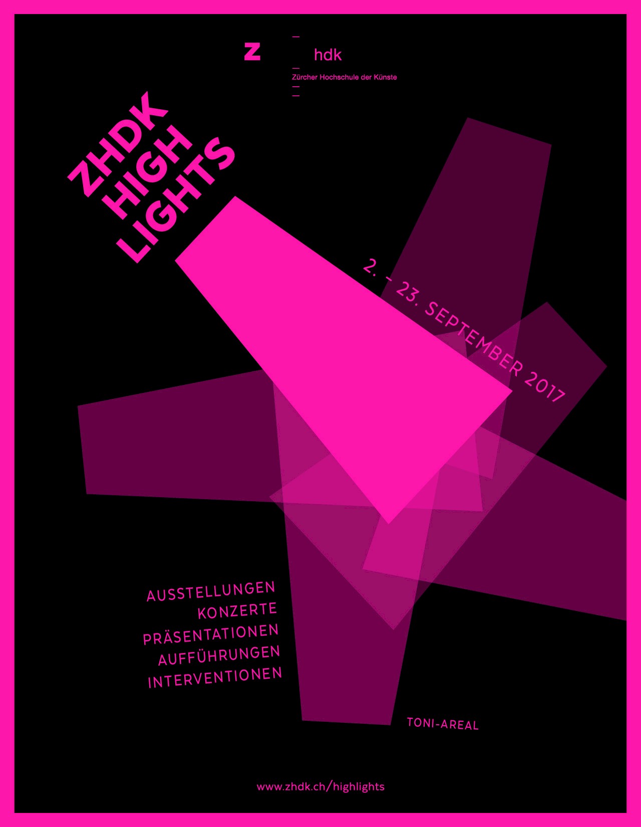 Save the date. Highlights 2017 an der ZHdK